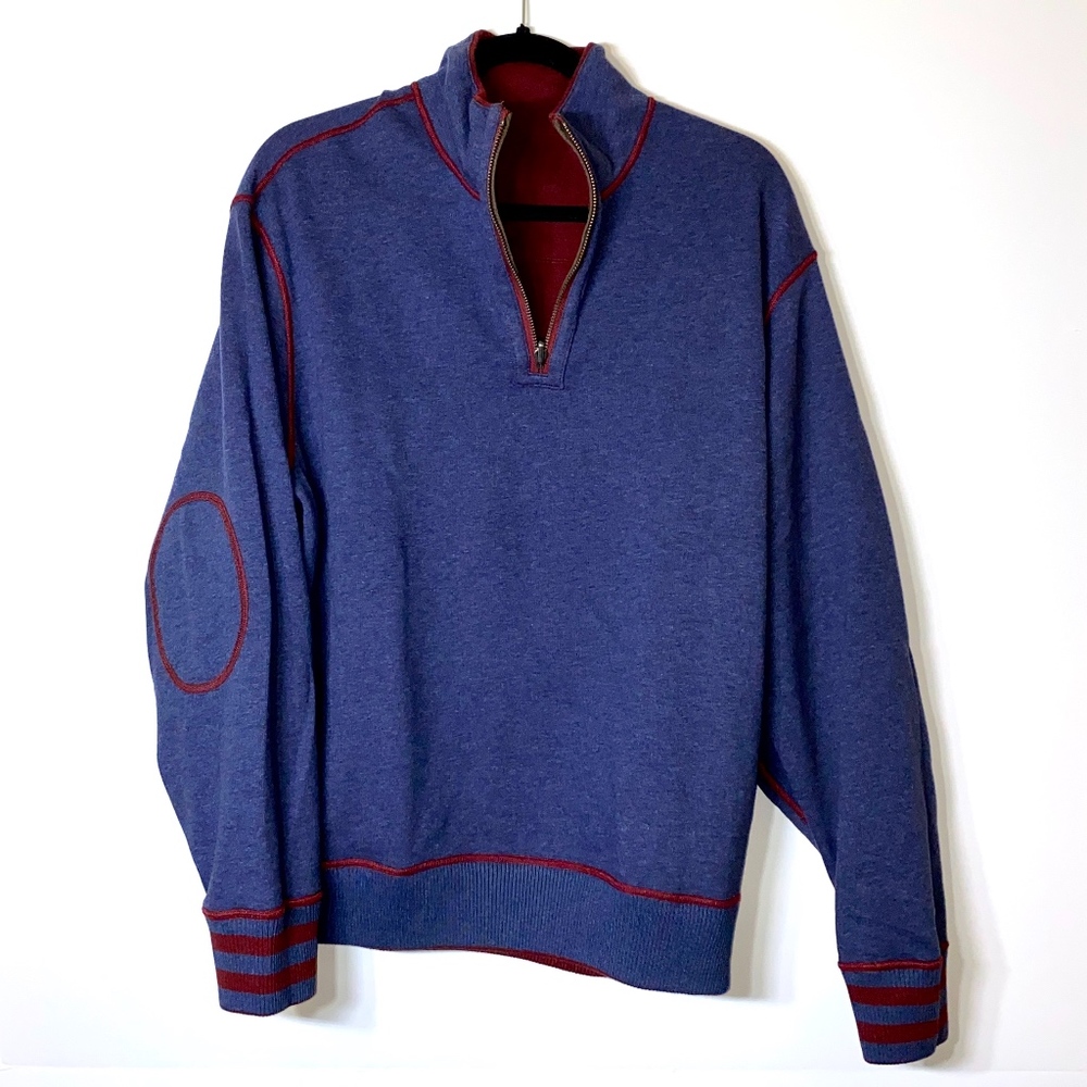 Cremieux Men's 1/4 Zip Reversible Pullover Large